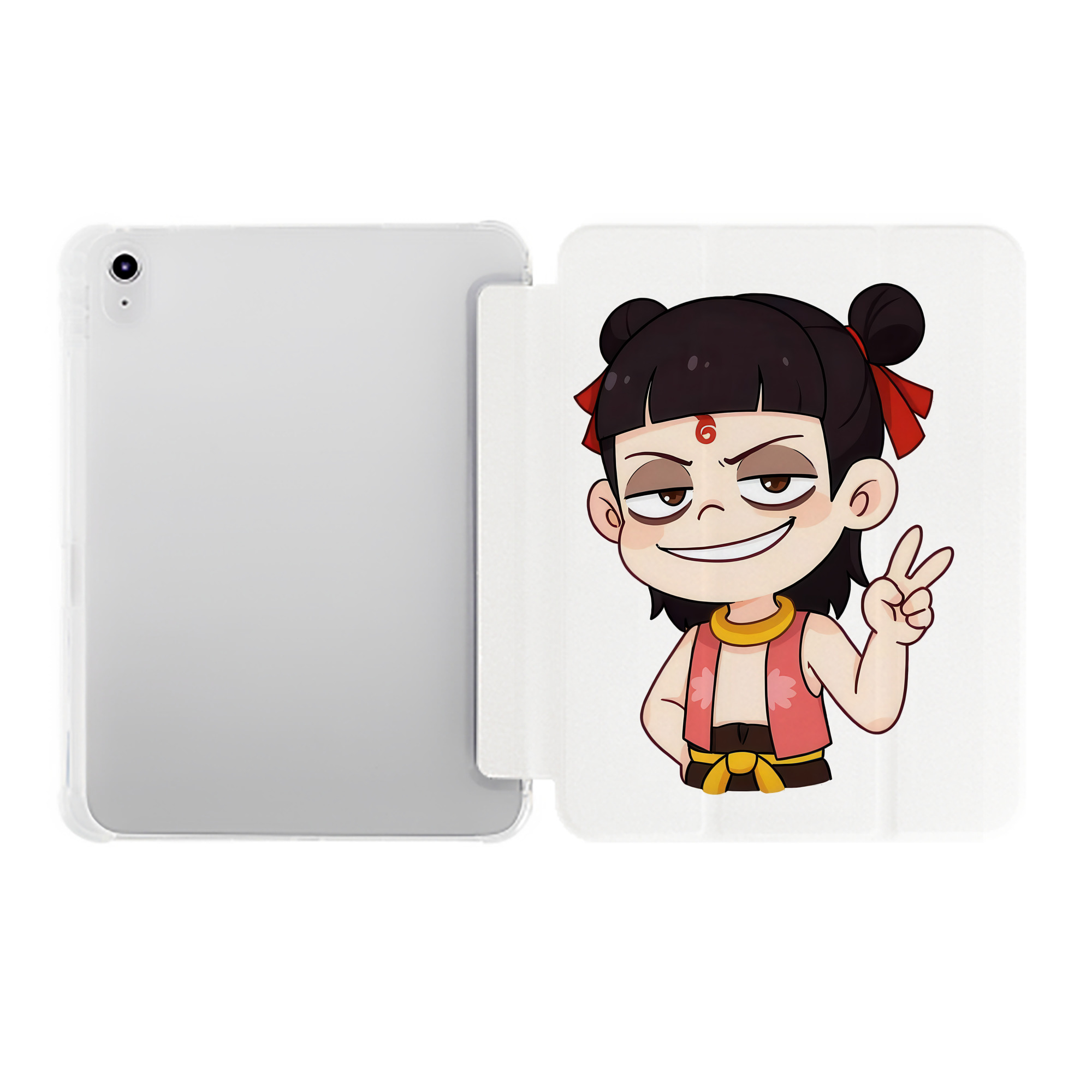 （画像用） Ne Zha 2 ナタ 魔童の大暴れ IPad ケース ペン収納付き 三つ折りスタンド PUレザー×シリコン 対応機種9.5/10.5/10.9インチ